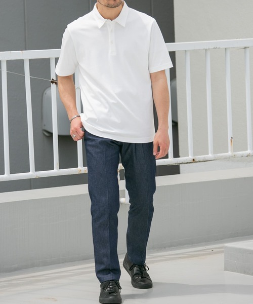 「URBAN RESEARCH ROSSO MEN」 半袖ポロシャツ LARGE ブラック メンズ_画像7
