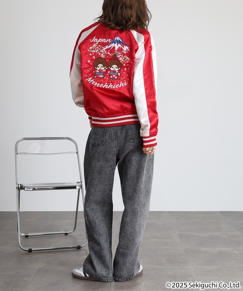 新品Alice風スカジャン 粋 桜牡丹日本狼リバーシブルスカジャン 絡繰魂 244032 和柄 和風