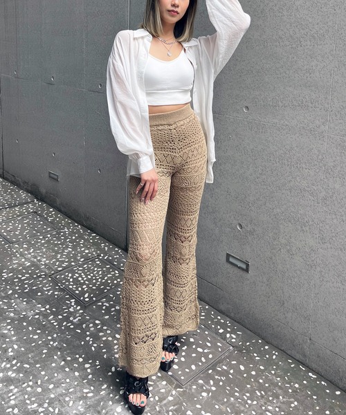 「SPIRALGIRL」 イージーパンツ FREE ブラック レディース_画像9