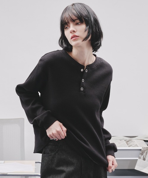 SELLE GLANT（セレグランテ） ヘンリーネック tシャツ WAFFLE HENLEY T