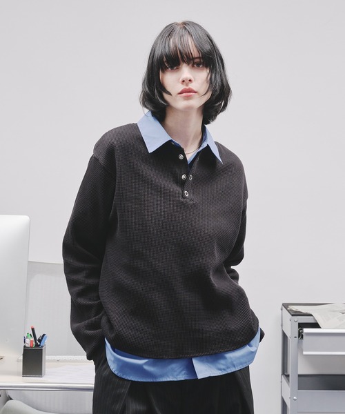 SELLE GLANT（セレグランテ） ヘンリーネック tシャツ WAFFLE HENLEY T