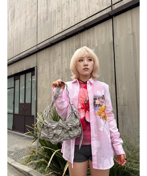 Desigual（デシグアル） ブラウス シャツ ピンクフローラルジャカード