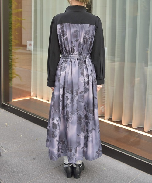 axes femme（アクシーズ ファム） ワンピース チェーン付アートローズ