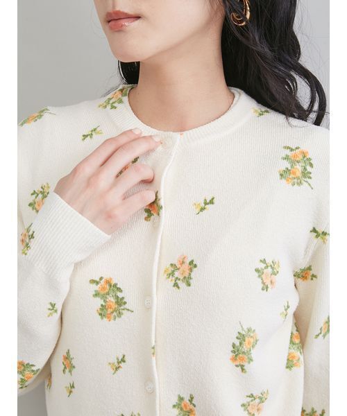 【美品】フラワープリントカーディガン フラワープリントニットカーディガン / GRACE CONTINENTAL | GRACE