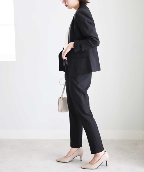 「GeeRA」 「sucre」パンツスーツ 17号 ネイビー レディース_画像2