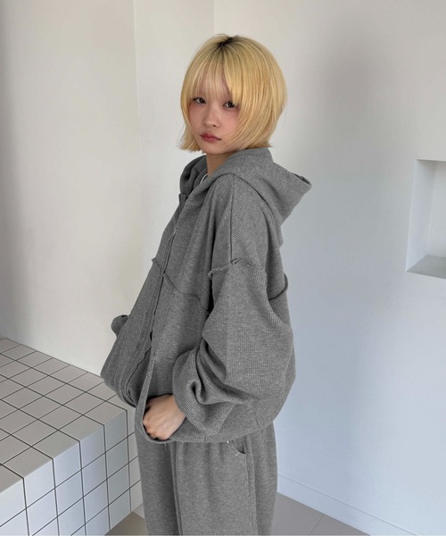 パーカー 星スタッズサーマル切り替えパーカー メンズ レディース