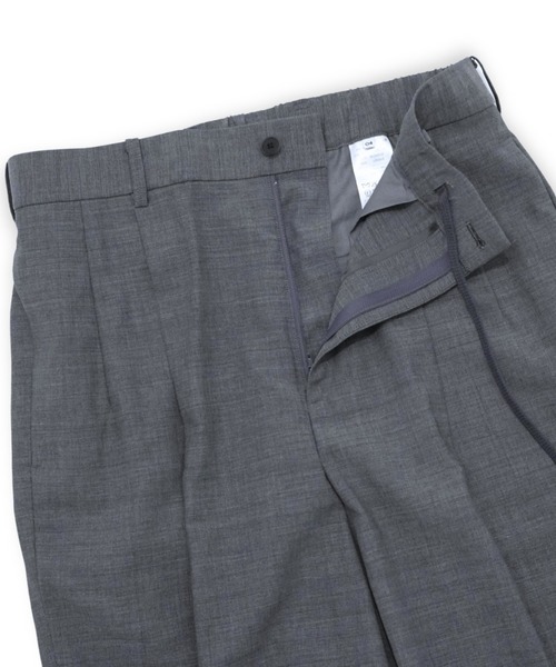 スラックス 「ATON」 TWIST WOOL GAUZE TWO TUCKED EASY PANTS メンズ レディースの画像