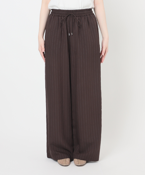 ワイドパンツ パンツ 「追加」N/Rダブルストライプパンツ レディースの画像