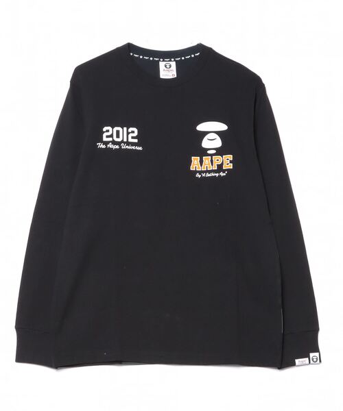 「AAPE BY A BATHING APE」 長袖Tシャツ SMALL ブラック メンズの画像