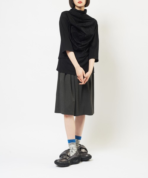 「gomme」 7分袖カットソー MEDIUM ブラック レディース_画像3