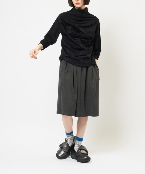 「gomme」 7分袖カットソー MEDIUM ブラック レディース_画像5