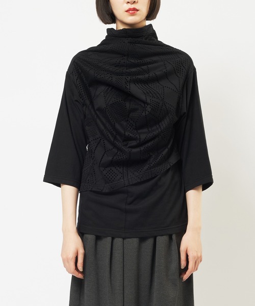 「gomme」 7分袖カットソー MEDIUM ブラック レディース_画像6