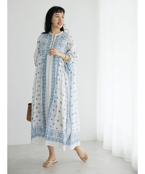 「CRAFT STANDARD BOUTIQUE」 長袖ワンピース FREE チャコールグレー レディース_画像7