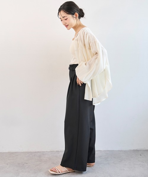「mil」 スラックス - グレイッシュベージュ レディース_画像7
