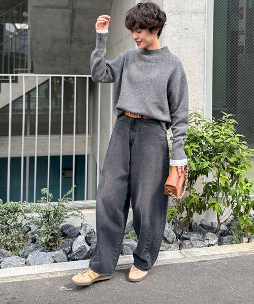 「Rie Miller」 デニムパンツ X-SMALL チャコールグレー レディース_画像8