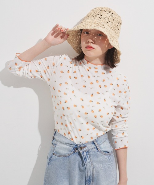 tシャツ Mellow velour top レディース ALEXIA STAM（アリシアスタン）の「Mellow Hem Rib Cropped Top