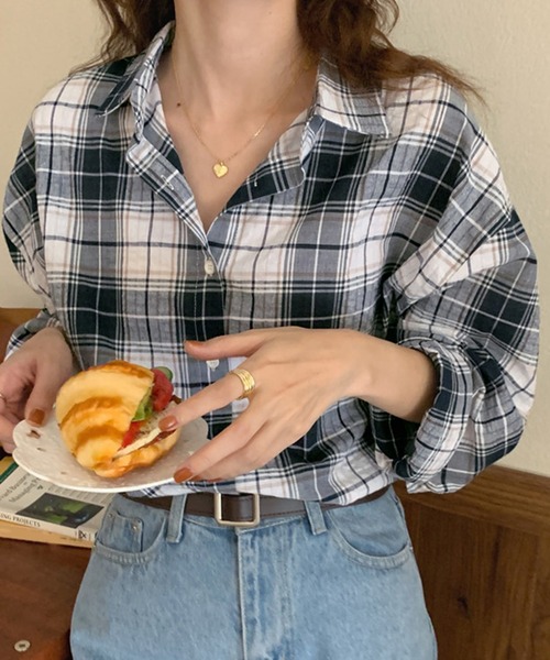 ブラウス シャツ D-RING SHEER PLAID 2WAY SHIRT レディース G.V.G.V. ブラウス シャツ D-RING SHEER PLAID 2WAY SHIRT