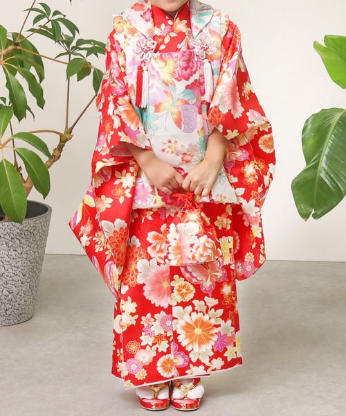 （新品、未着用）　KYOETSU 七五三 3歳 女の子 着物 KYOETSU 着物 3歳七五三着物9点セット D キッズ 子供 女の子
