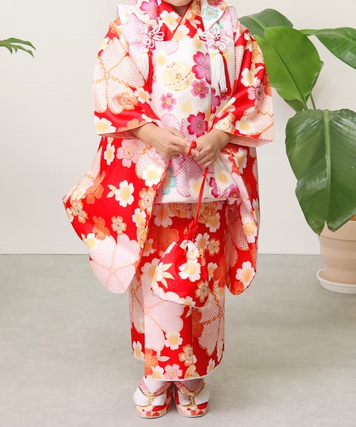 【新品未着用】 [KYOETSU] 七五三 3歳 女の子 着物 セパレート KYOETSU 着物 3歳七五三着物9点セット くすみB キッズ 子供