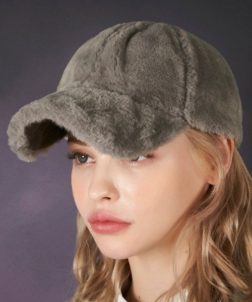 VARZAR（バザール） キャップ 帽子 /Fur logo point ball cap/ファー