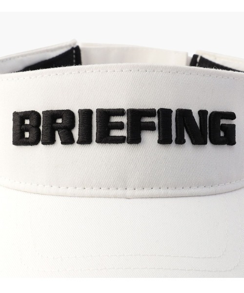 値下　BRIEFING ホワイト バイザー　新品タグ付き BRIEFING ブリーフィング サンバイザー ゴルフ ホワイト 刺繍 極