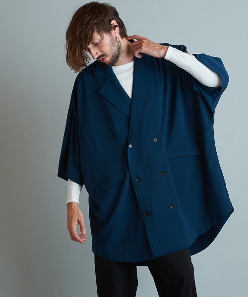 NO ID.（ノーアイディー） ポンチョ メンズ mcg3174-ドルマンハーフ