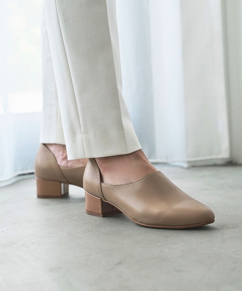 レザー　パンプス　ヒール ソフトパンプ] ナッパ ラム レザー パンプス, mud | Max Mara