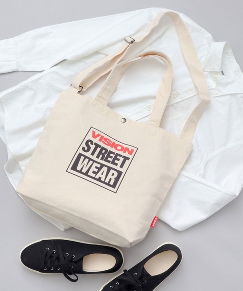 WALK ON ショルダートートバッグ VISION STREET WEAR トートバッグ 2WAY キャンバス ショルダー