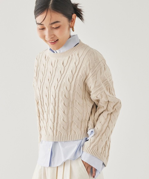 BABYLONEニットトップス BABYLONE ニット セーター ニュアンスニットプルオーバー