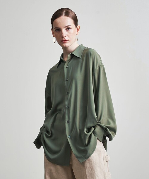 高級品市場 info. BEAUTY＆YOUTH メンズ 「ZOZO限定」サテンドレープ シャツ トップス