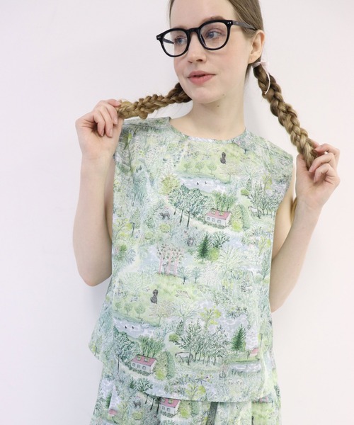 haupia シャツ ブラウス sommer ferie「ノースリーブブラウス 
