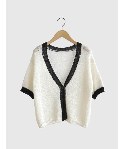 カーディガン Color scheme summer knit cardigan レディース