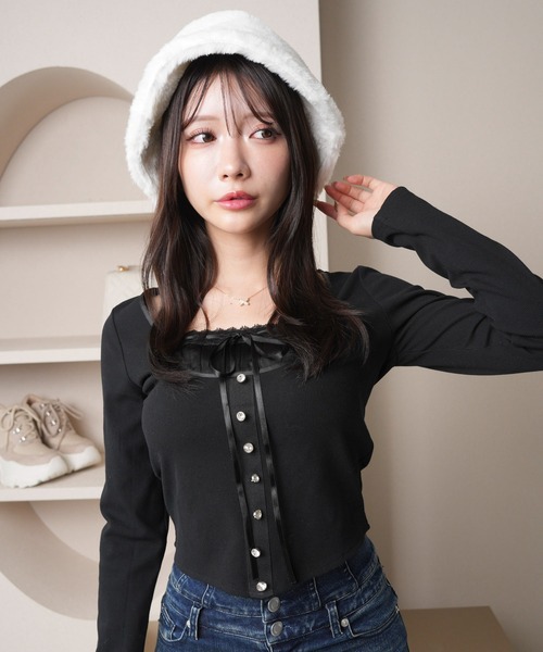 LIP SERVICE（リップサービス） tシャツ Tシャツ リボンレース