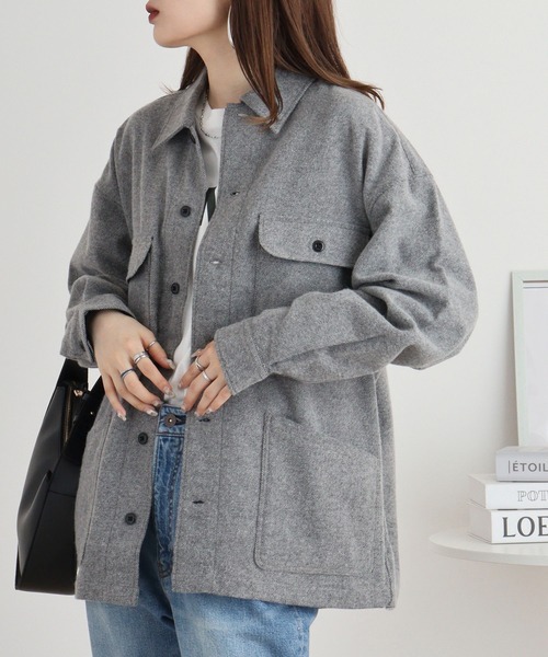 FUNALIVE（ファンアライブ） ウール混サージ シャツカバーオール