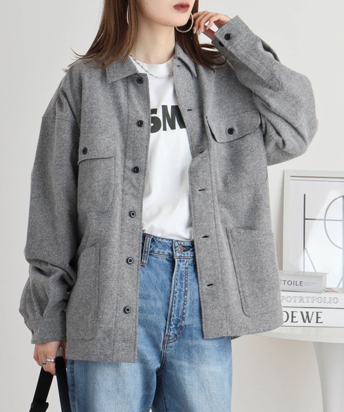 FUNALIVE（ファンアライブ） ウール混サージ シャツカバーオール