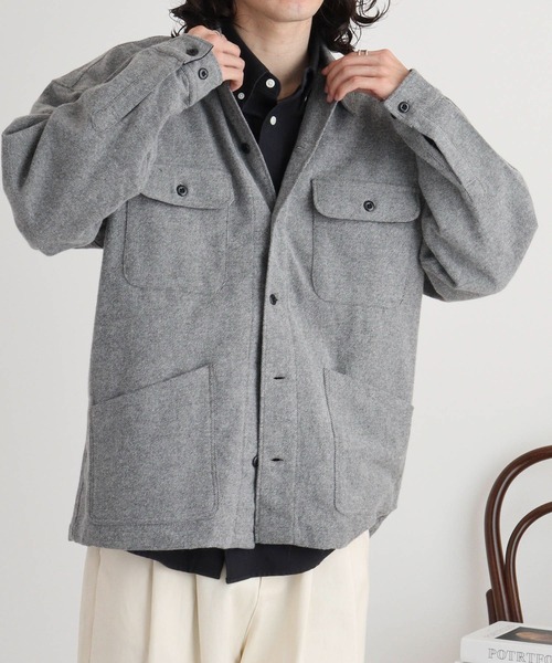 FUNALIVE（ファンアライブ） ウール混サージ シャツカバーオール