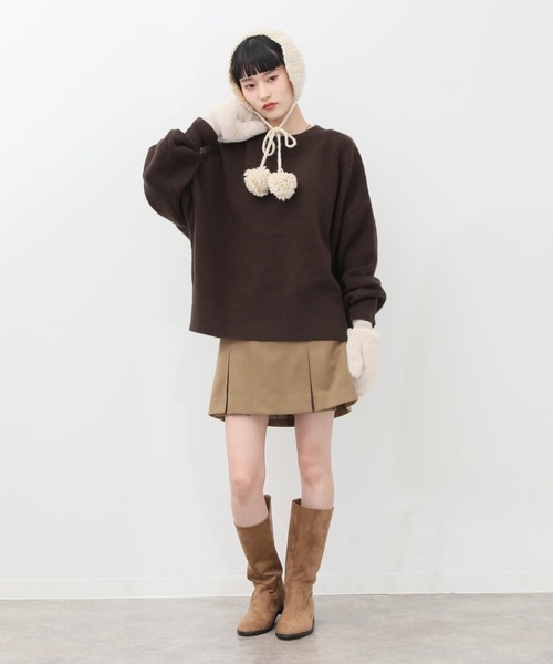 I AM MARI ユーレピー 配色 シャツ ケーブル ニット Amazon | [マリクレール] セーター ニットセーター レディース