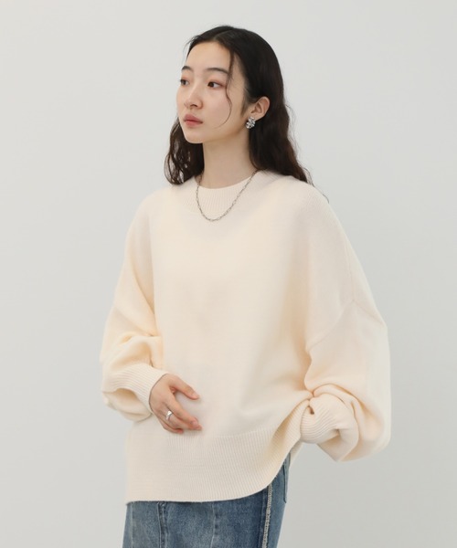 ニット セーター 「WEB限定」ケーブルルーズニット レディース NOGLE ニット セーター 「NOGLE/ノグル」カラールーズリブニット