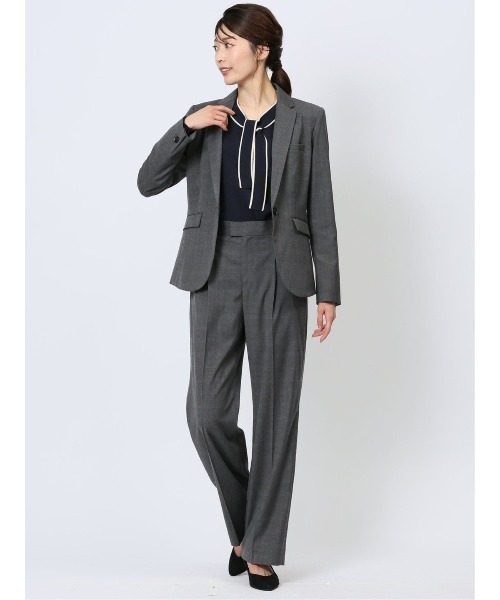 新品　DELEGANT index チェック　パンツスーツ 上下 　グレー 新品DELEGANT index チェックパンツスーツ 上下 グレー