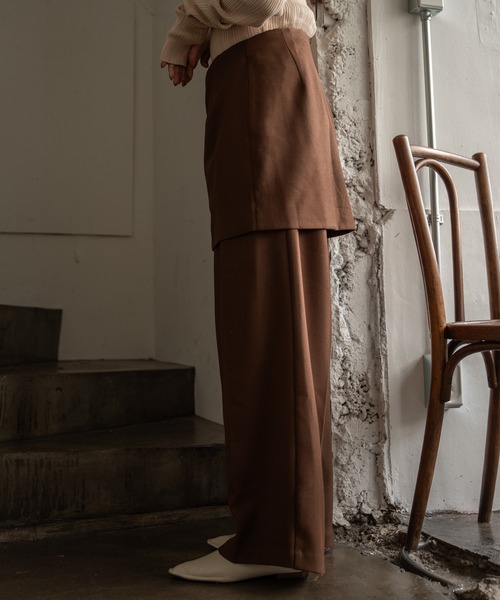 mideal パンツ skirt layered pants / スカートレイヤードパンツ
