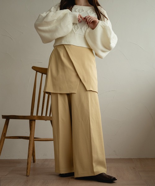 mideal パンツ skirt layered pants / スカートレイヤードパンツ
