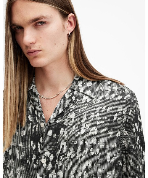 ALLSAINTS（オールセインツ） シャツ 半袖 OSCILLATION LEOPARD PRINT