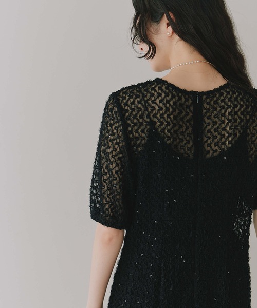 kaene（カエン） ドレス スパンコールレースドレス「結婚式 二次会