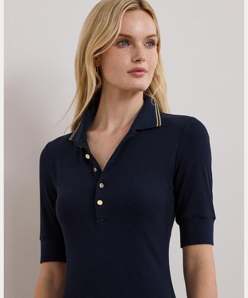 ☆Lauren Ralph Lauren シンプルシャツカクテルワンピース☆ セール】 リネン ショートスリーブ シャツドレス （ロング
