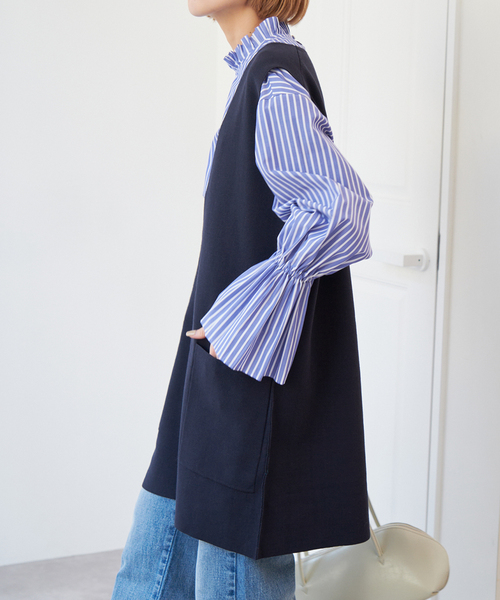 Spick＆Span ベスト ジレ 「WEB限定」C/Rニットベスト