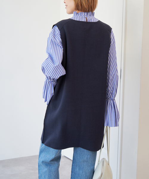 Spick＆Span ベスト ジレ 「WEB限定」C/Rニットベスト