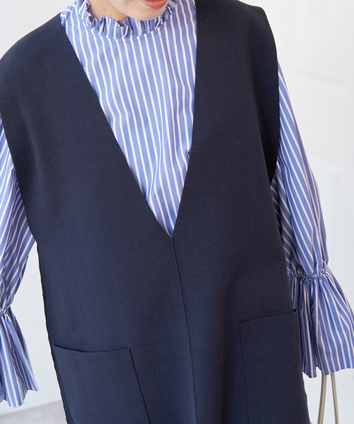 Spick＆Span ベスト ジレ 「WEB限定」C/Rニットベスト