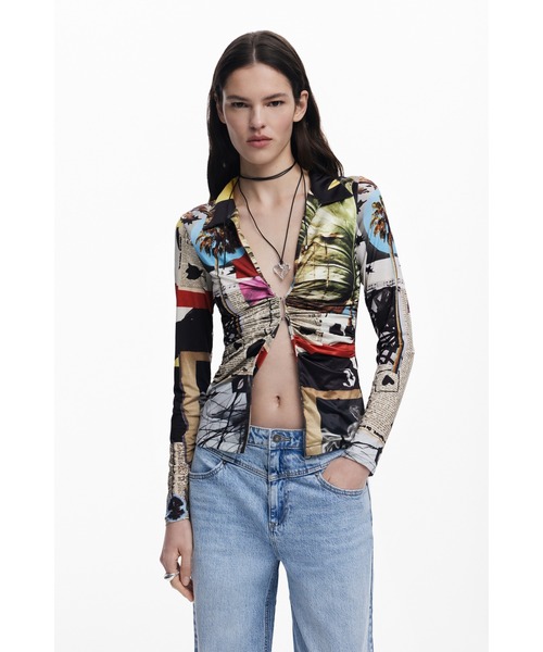 tシャツ ラクロアのアーティなプリントシャツ レディース