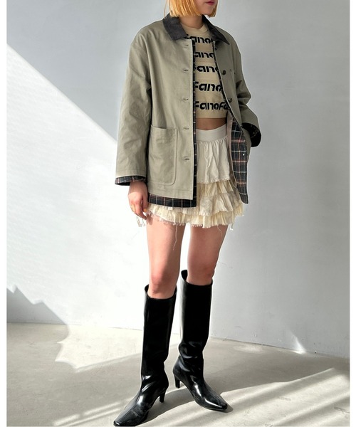 ジャケット・アウター fano studios ステンカラーコート コート ハーフ丈 レイヤードデザイン シャツ