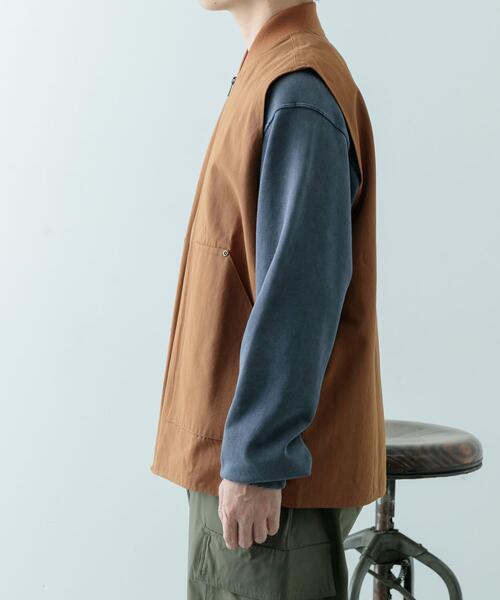 MONSOON WORKS ベージュ ジップアップベスト ITEMS URBANRESEARCH（アイテムズ アーバンリサーチ） ベスト ジレ